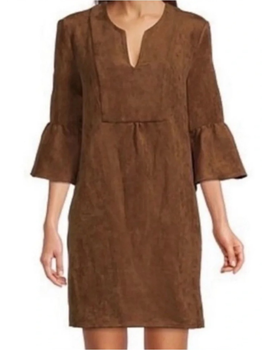 Jude Connally Kerry Faux Suede Dress Brown XS